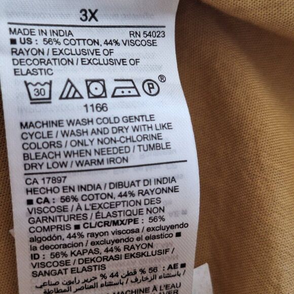OLD Navy Tan Cotton  viscose  Women's Blouse size 3X - Picture 6 of 8